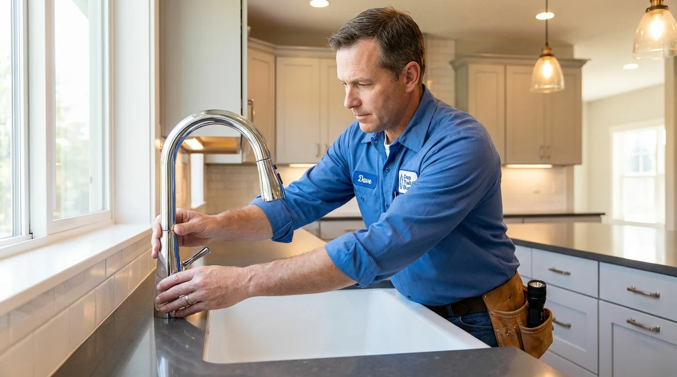 Kitchen faucet installation by Johns Plumbing LLC in Hayward