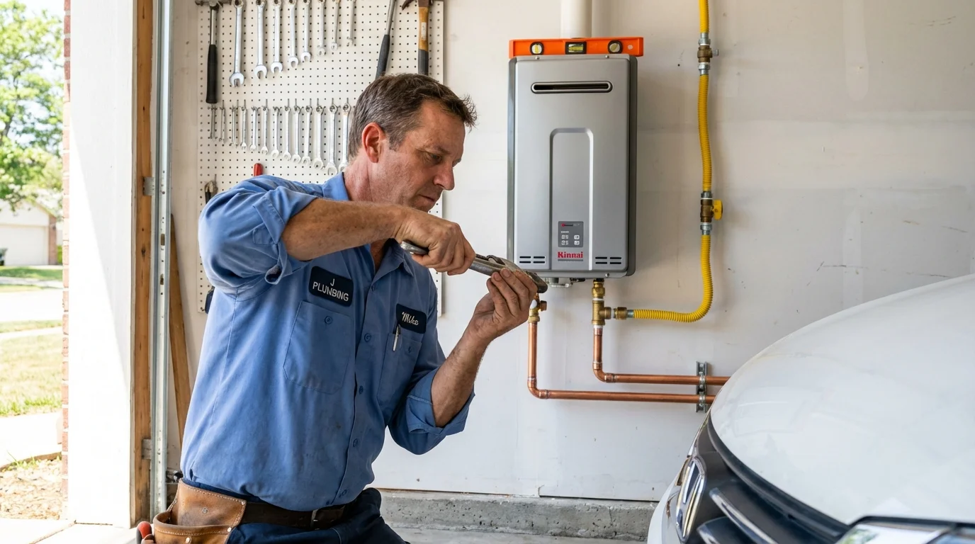 Tankless water heater installation by a Johns Plumbing LLC plumber in Hayward
